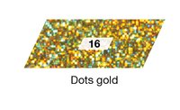 Holographische Folie 40cmx1m selbstklebend einseitig bedruckt Dots gold