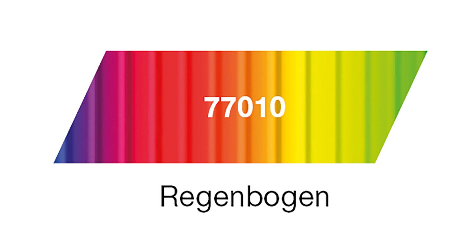 Regenbogen mehrfarbig 10 Bogen 50x70cm folia 77010 E-Wellpappe 