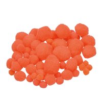 Pompons 375 Stück in den Größen 7, 10, 15, 20, 25 mm orange
