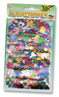 Paillettenmix 40g Ganzjahr sortiert in verschiedenen Farben und Formen