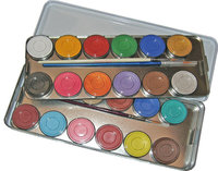 Eulenspiegel Metall-Palette 24 Farben je 3,5ml +3 Profi-Pinsel