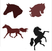 Eulenspiegel Selbstklebe-Schablonen Set Pferde